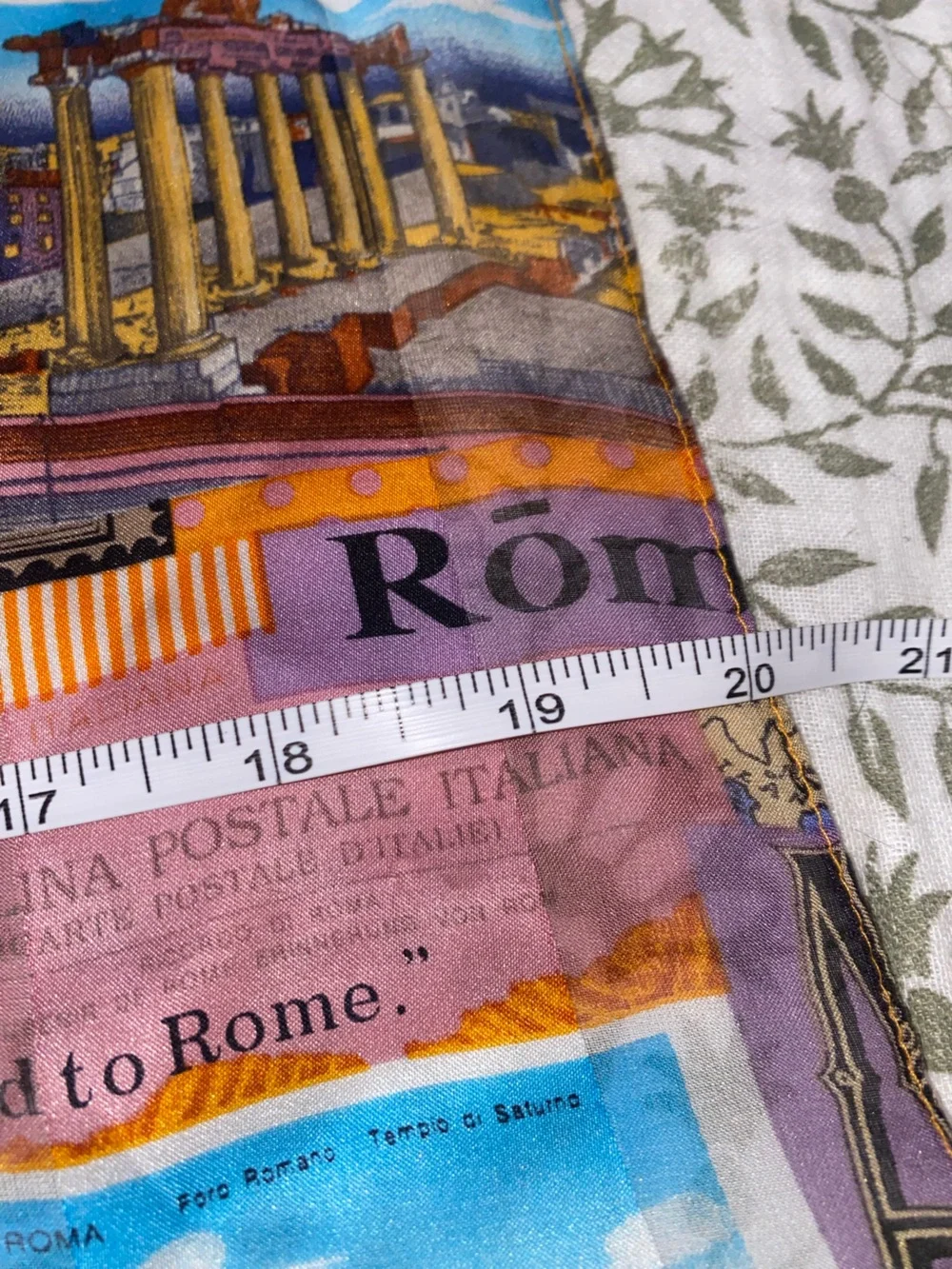 Kenneth Cole Italy Print Satin Scarf in Yellow,‎ Blue, Purple, Brown